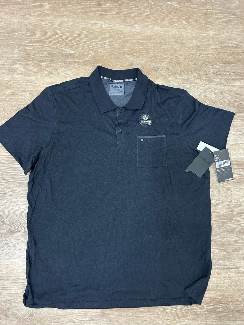 Mens HURLEY Charcoal Gray Grey Nike Dry-Fit Polo Shirt Small XXL NWT NEW